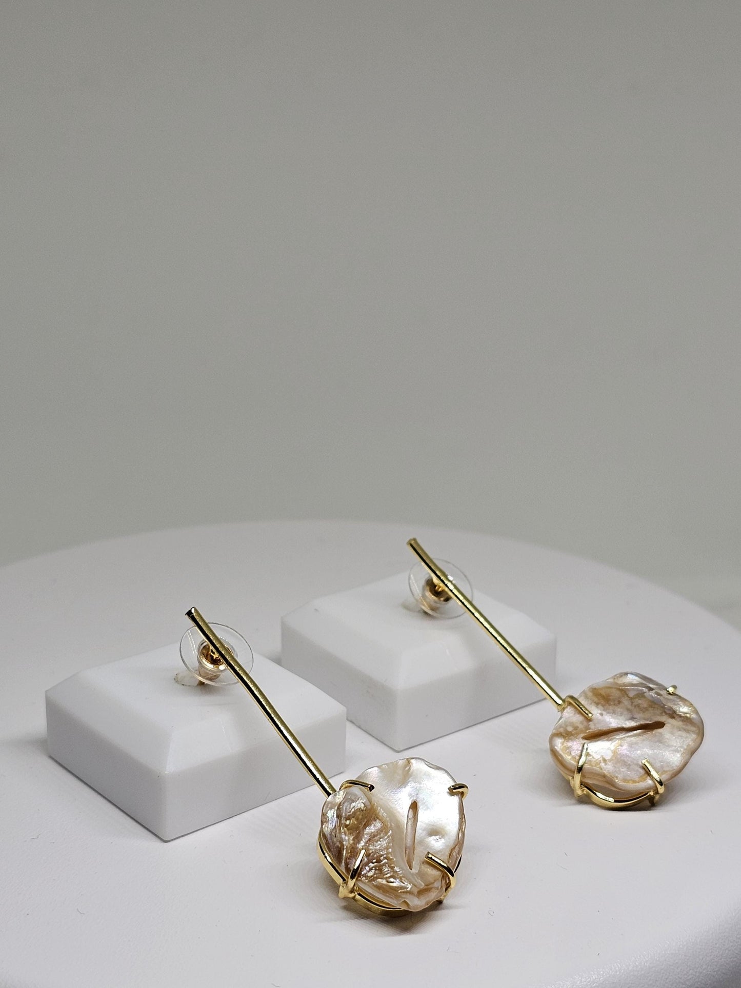 Handcrafted Baroque Pearl Drop Earrings with Minimalist Brass Hooks – Lightweight Statement Jewelry for Women, Ideal for Weddings, Parties
