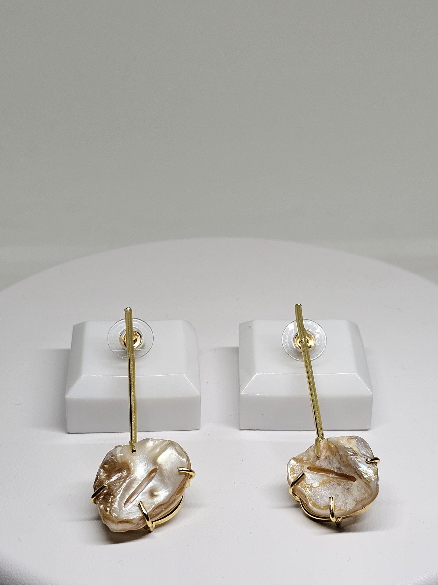 Handcrafted Baroque Pearl Drop Earrings with Minimalist Brass Hooks – Lightweight Statement Jewelry for Women, Ideal for Weddings, Parties