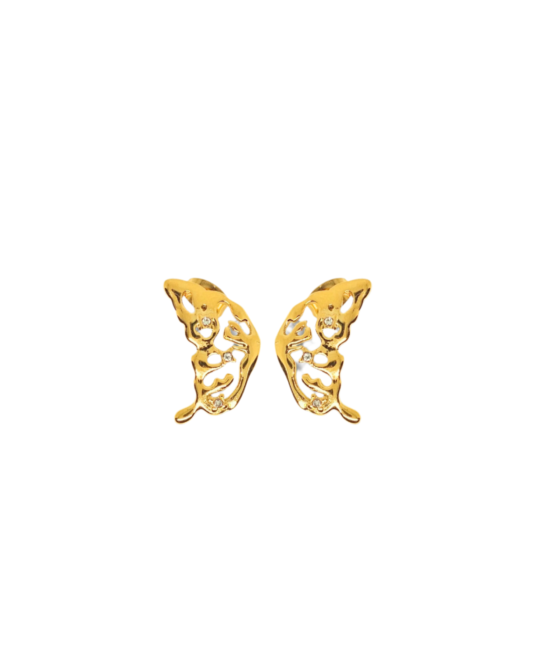 Febae Premium - Goldene Ohrringe mit Schmetterlingsflügeln