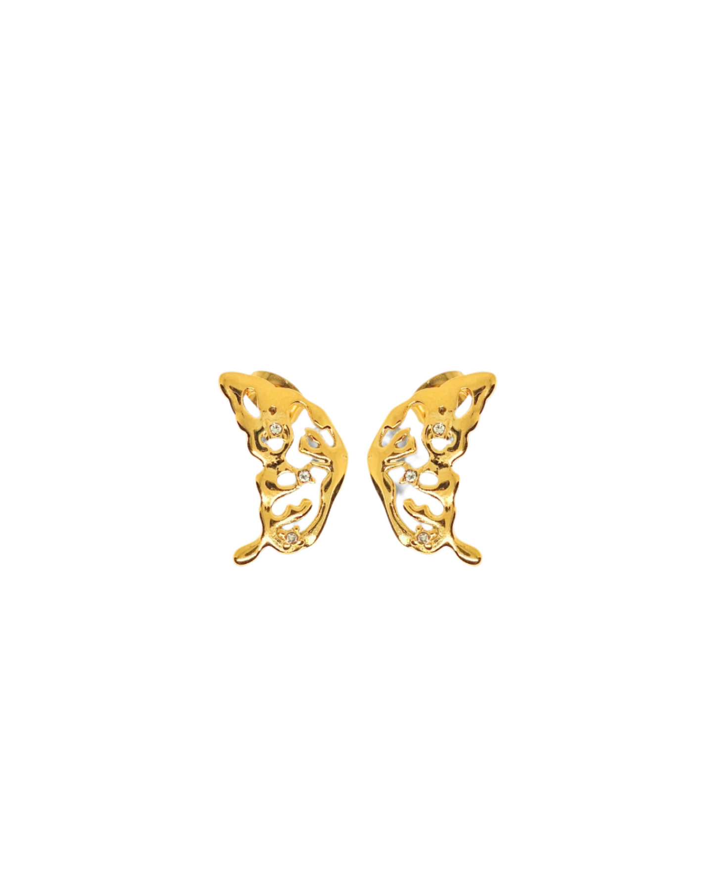 Febae Premium - Goldene Ohrringe mit Schmetterlingsflügeln
