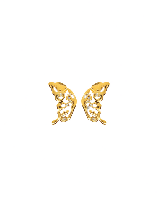 Febae Premium - Goldene Ohrringe mit Schmetterlingsflügeln