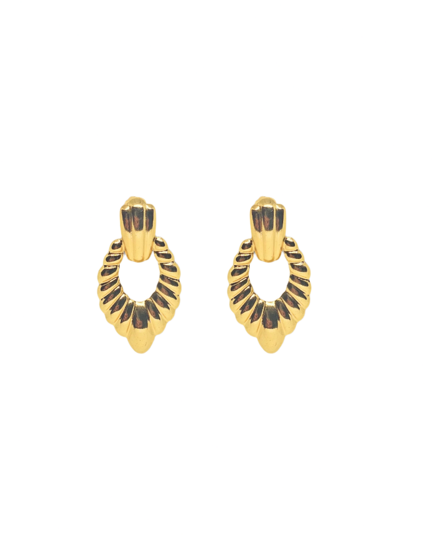 Febae Basics - Goldene segmentierte Bogenohrringe