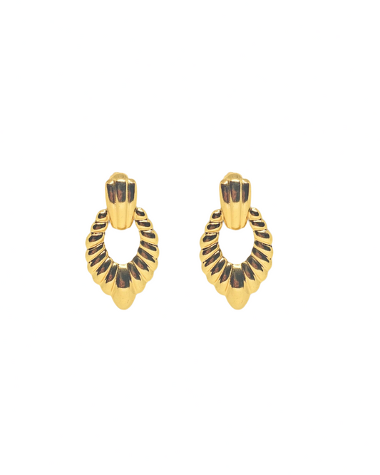 Febae Basics - Goldene segmentierte Bogenohrringe