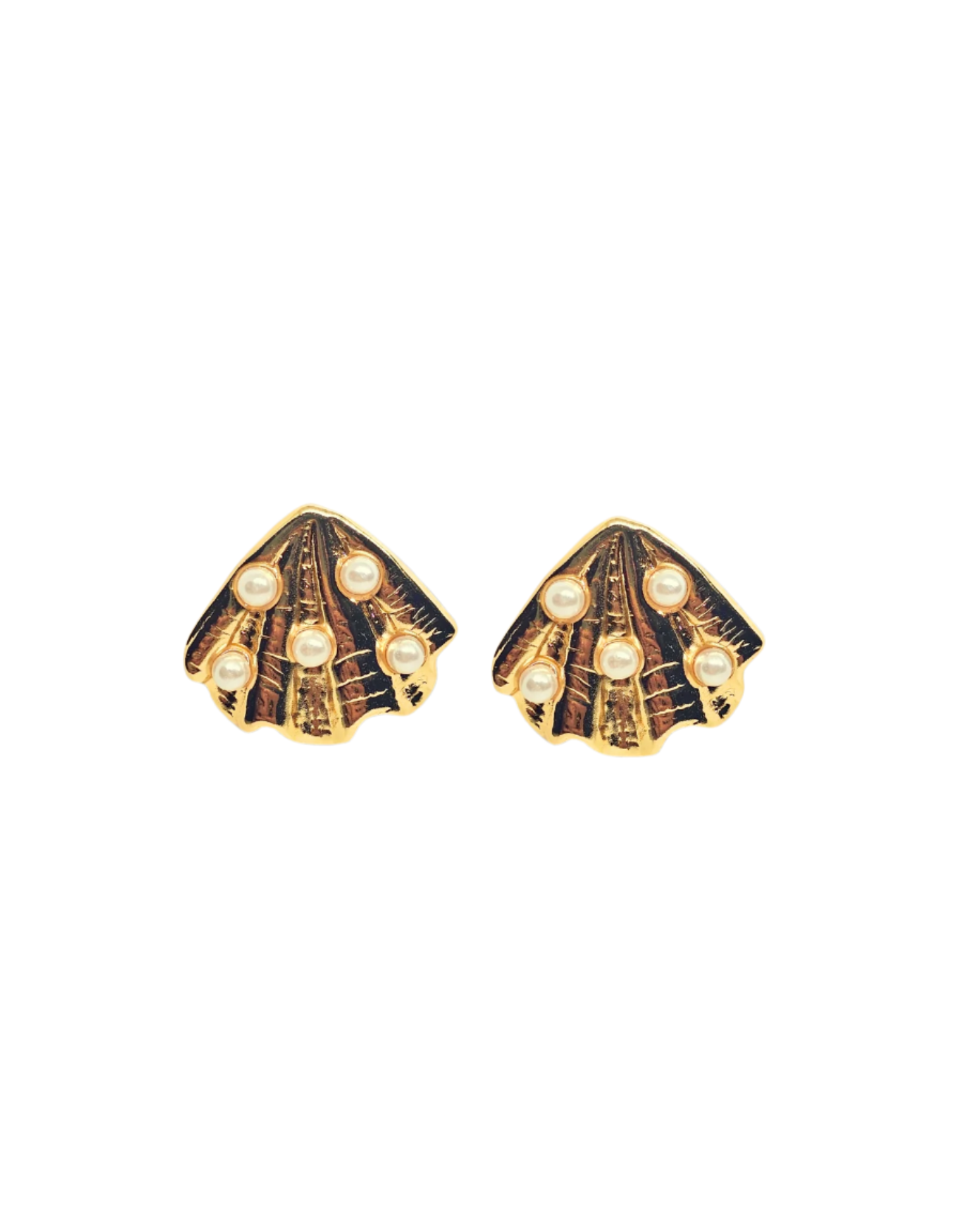 Febae Basics - Goldene Ohrringe mit Perlmutt