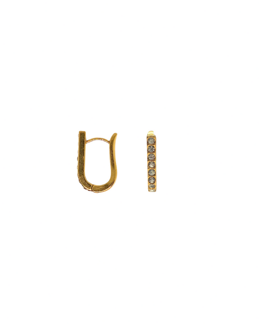 Febae Premium U-förmige goldene Steinohrringe