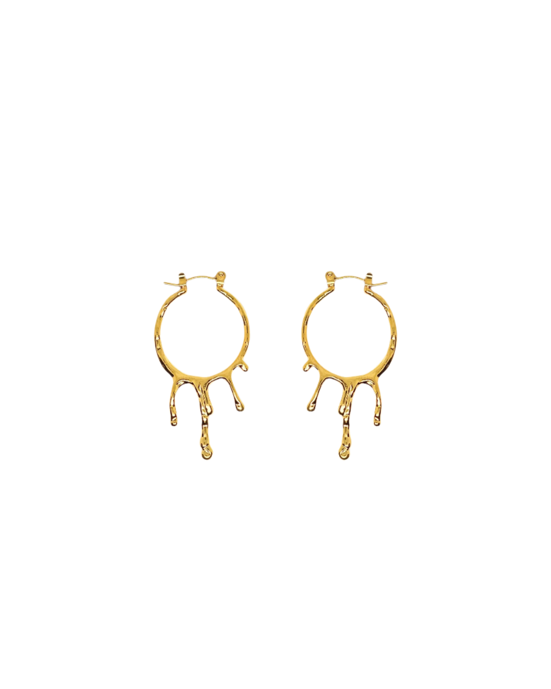 Febae Premium - Golden Melted Circle Hoops