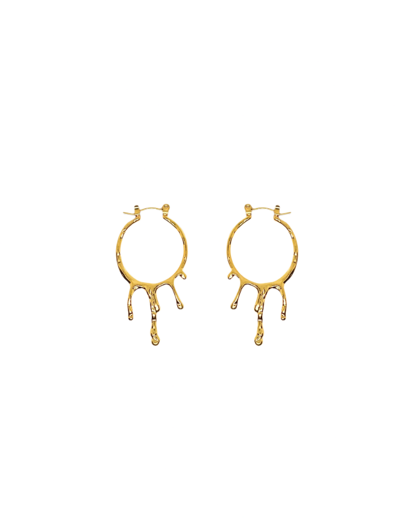 Febae Premium - Golden Melted Circle Hoops