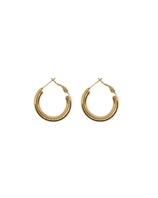 Febae Basics – Goldene Creolen mit kleinem Kreis