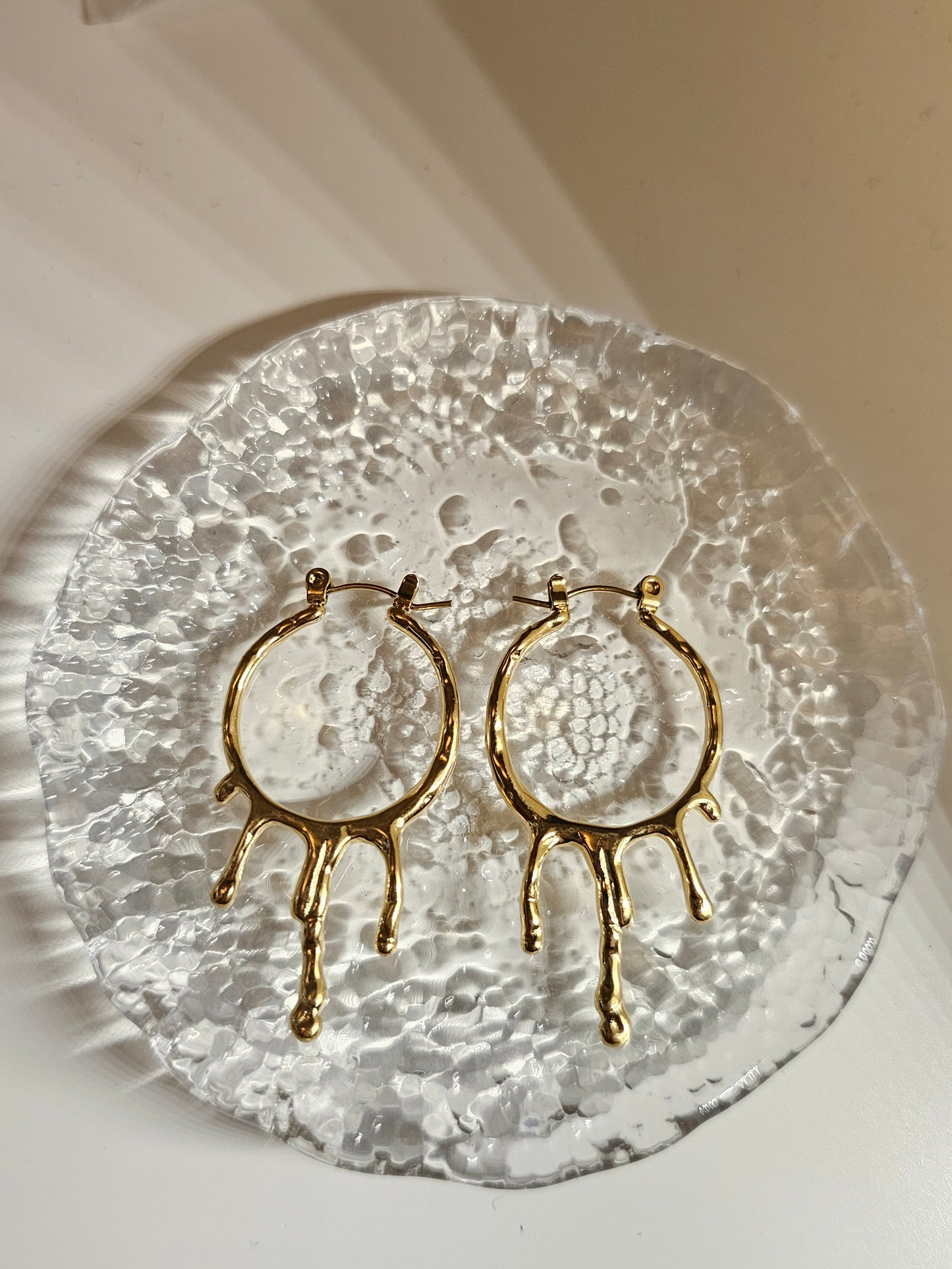 Febae Premium - Golden Melted Circle Hoops