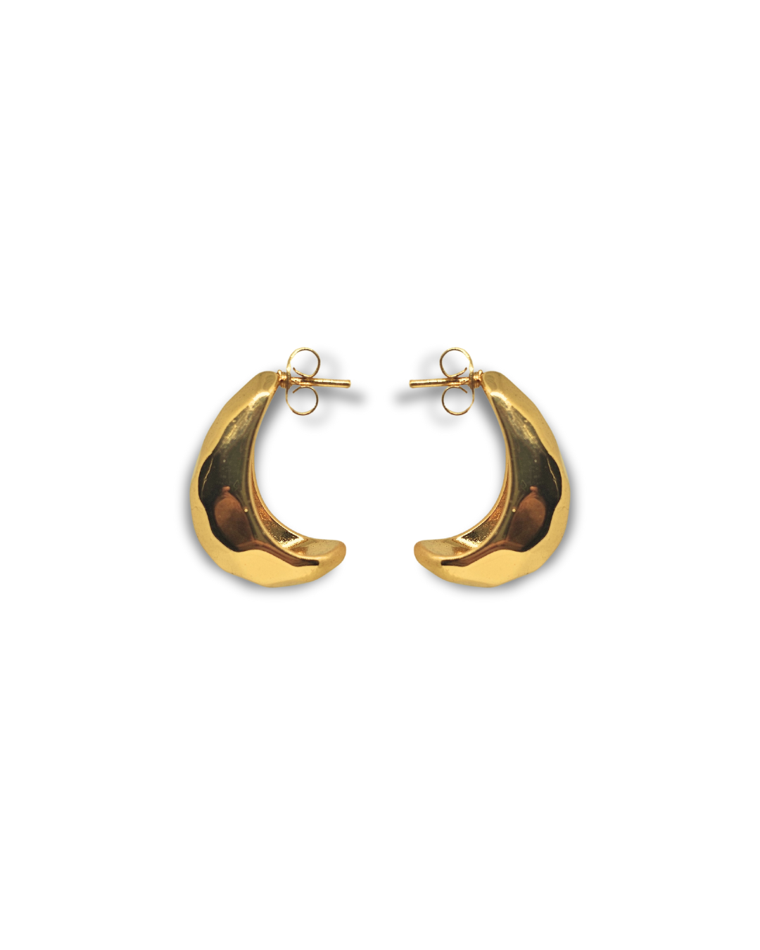 Febae Basics - Goldene Halbmond-Tropfenohrringe