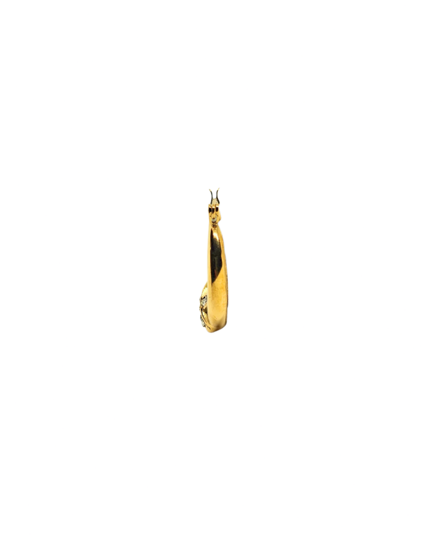 Febae Premium Pavé-Akzent-Creolen in Gold