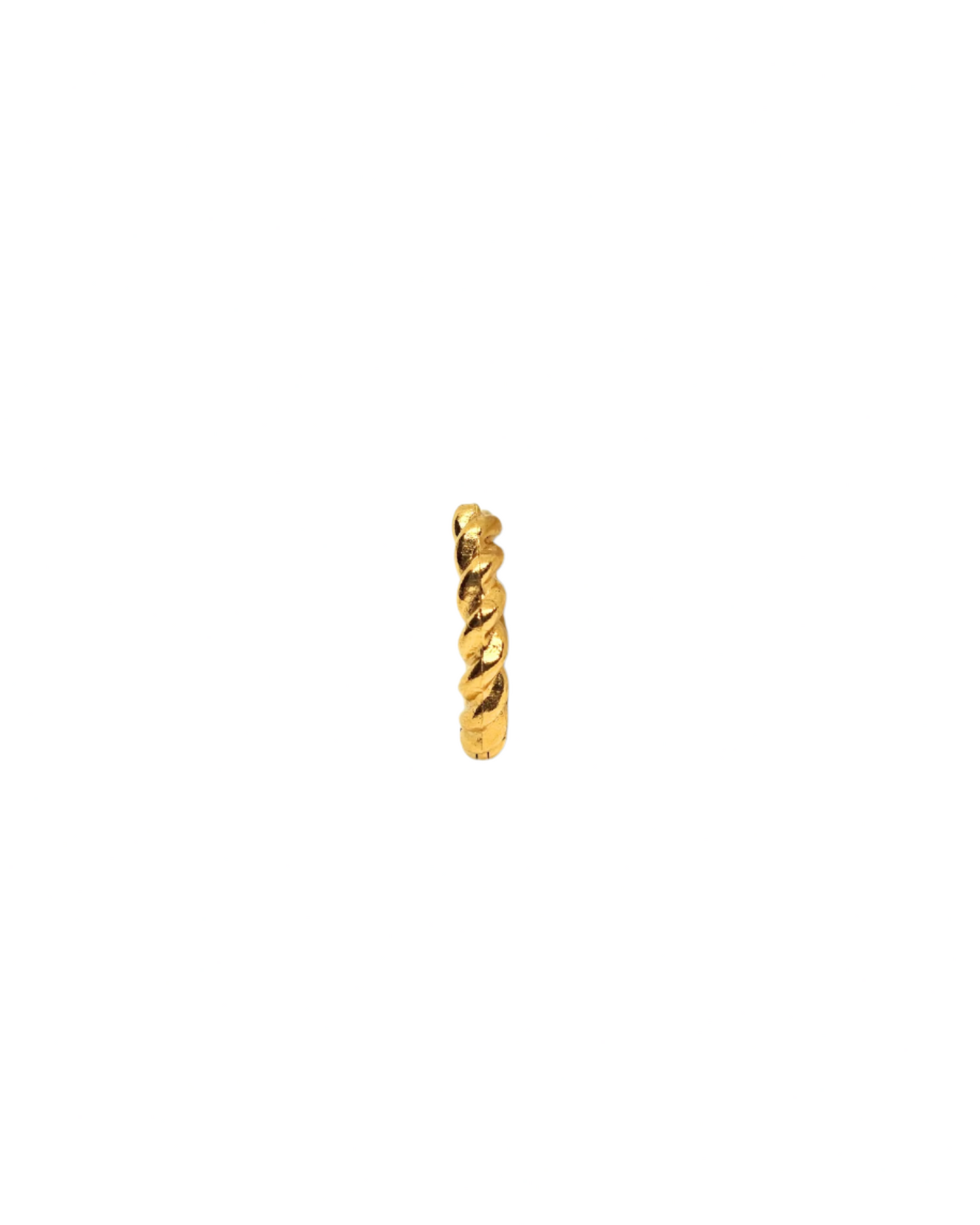 Febae Premium - Goldene Creolen mit gedrehtem Seil