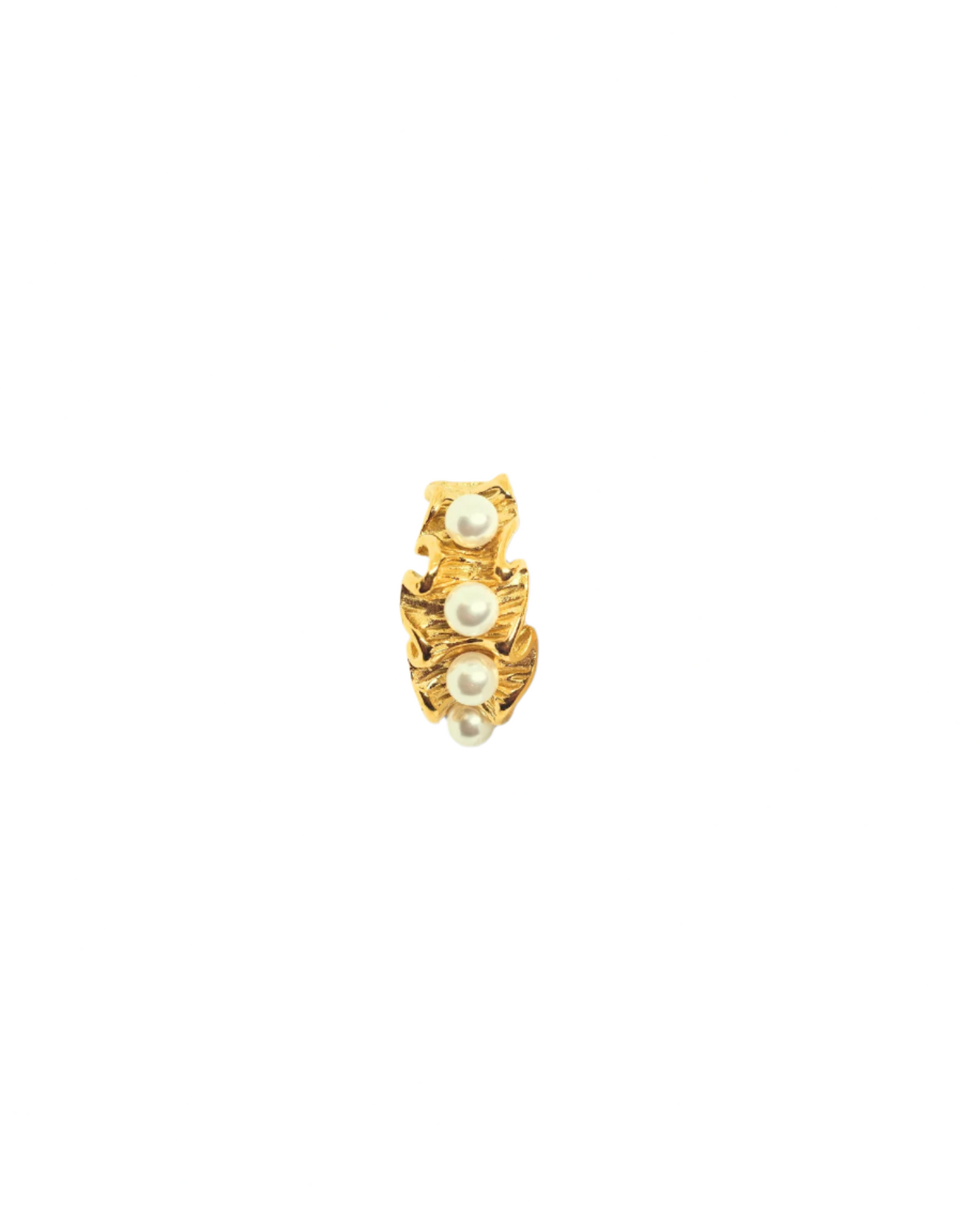 Febae Premium - Goldene Creolen mit Perlen