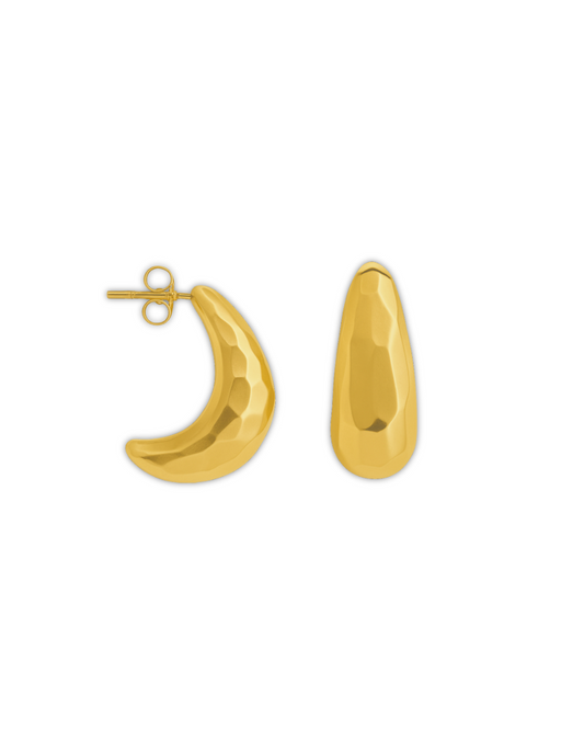 Febae Basics - Goldene Halbmond-Tropfenohrringe