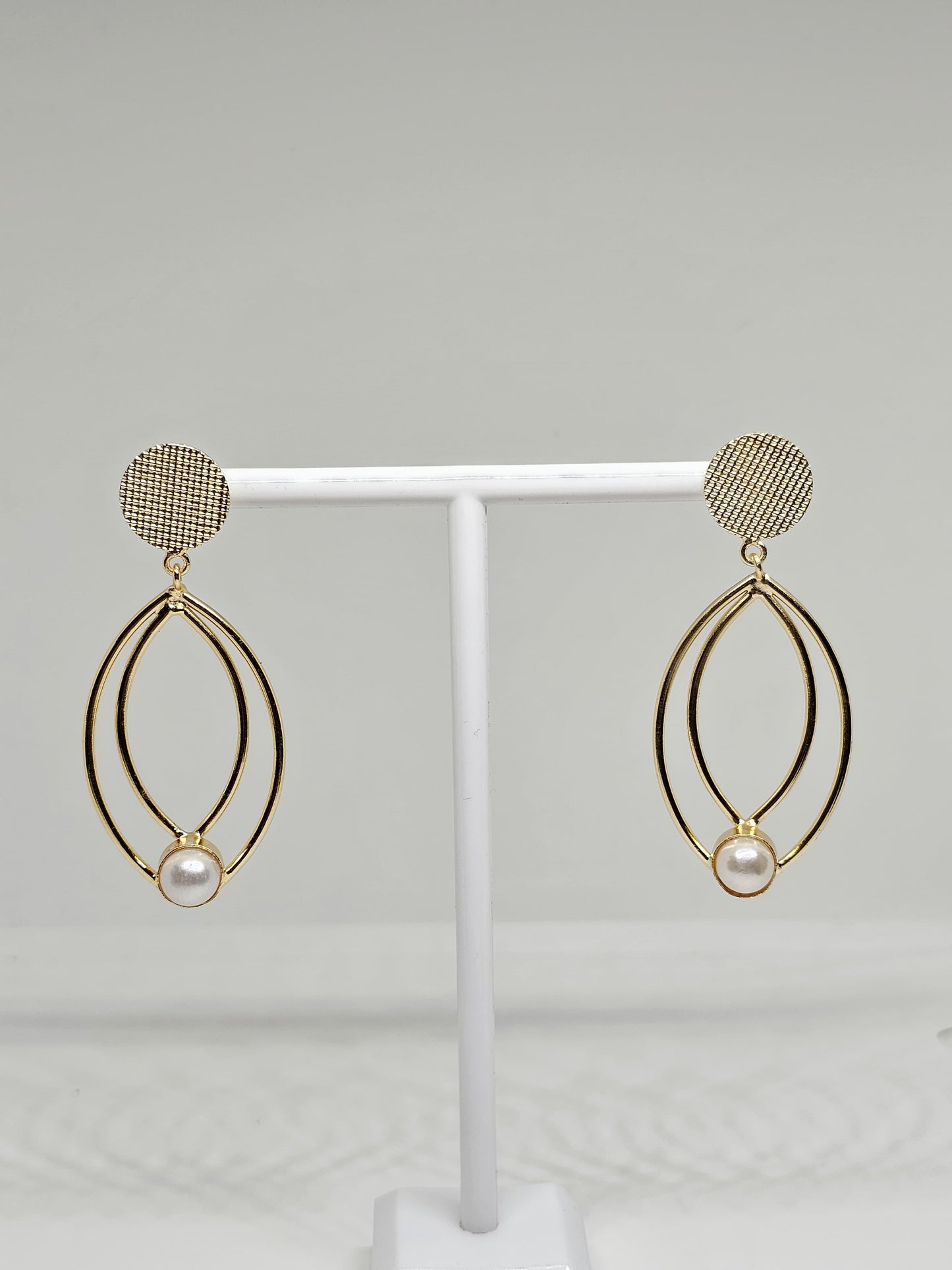 Brass Gold Plated Double Teardrop Earrings