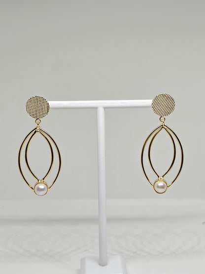 Brass Gold Plated Double Teardrop Earrings