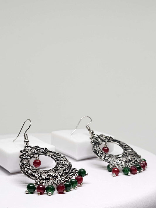 WOMEN TRADITIONAL EARRINGS - Handmade Silver Earrings, Dangle Drop Earrings, Artisan Jewelry, Wedding Earrings for Womens, Earrings for Gift
