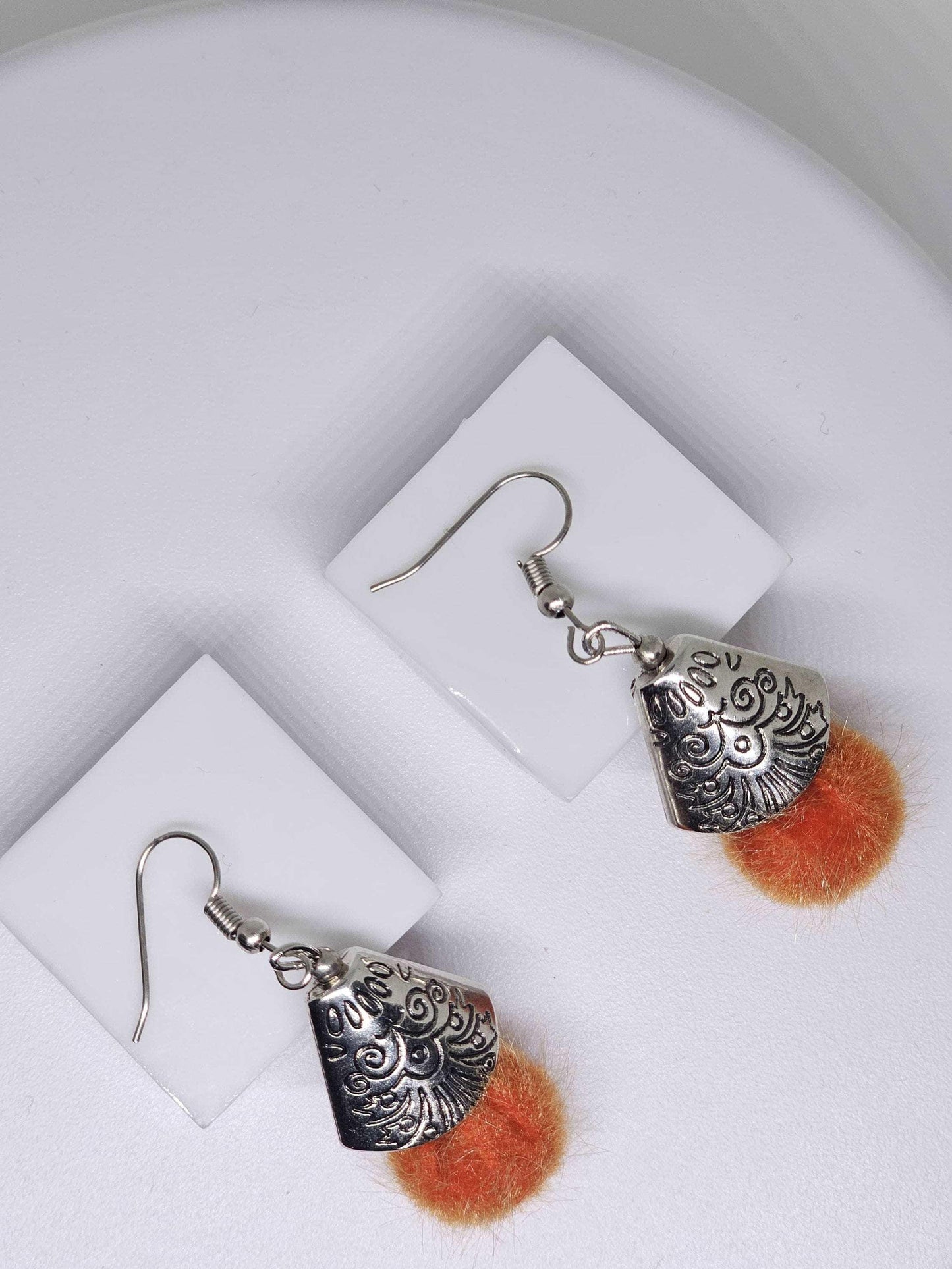 MINMALIST WOMENS EARRINGS - Fabric Buds Silver Earrings, Dangle Drop Earrings, Modern Earrings, Designer Earrings, Fashion Earrings for Gift