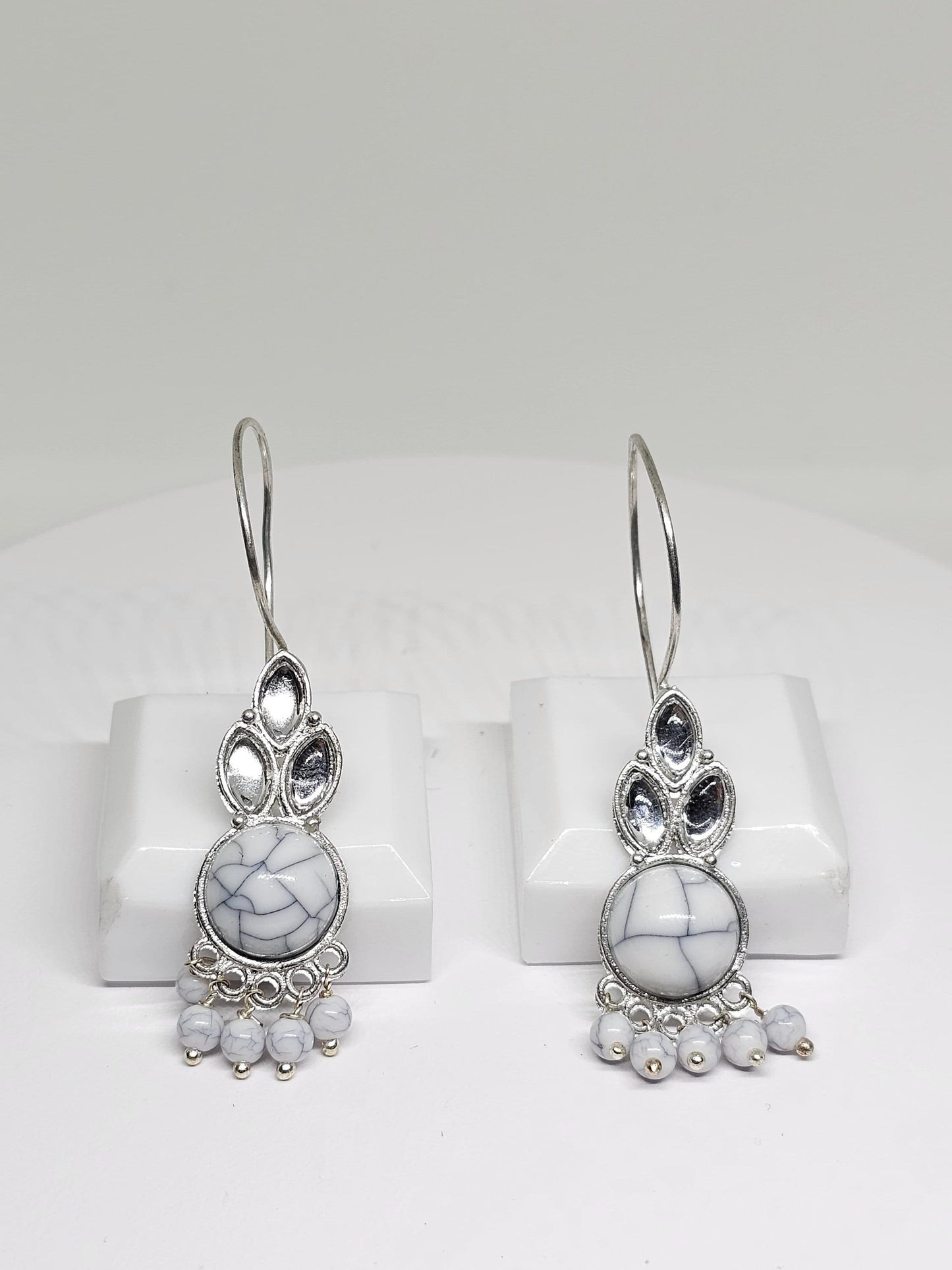 HANDMADE SILVER EARRINGS - Blue Statement Earrings, Earrings for Womens, Designer Earrings, Dangle Drop Earrings, Wedding Earrings for Gift