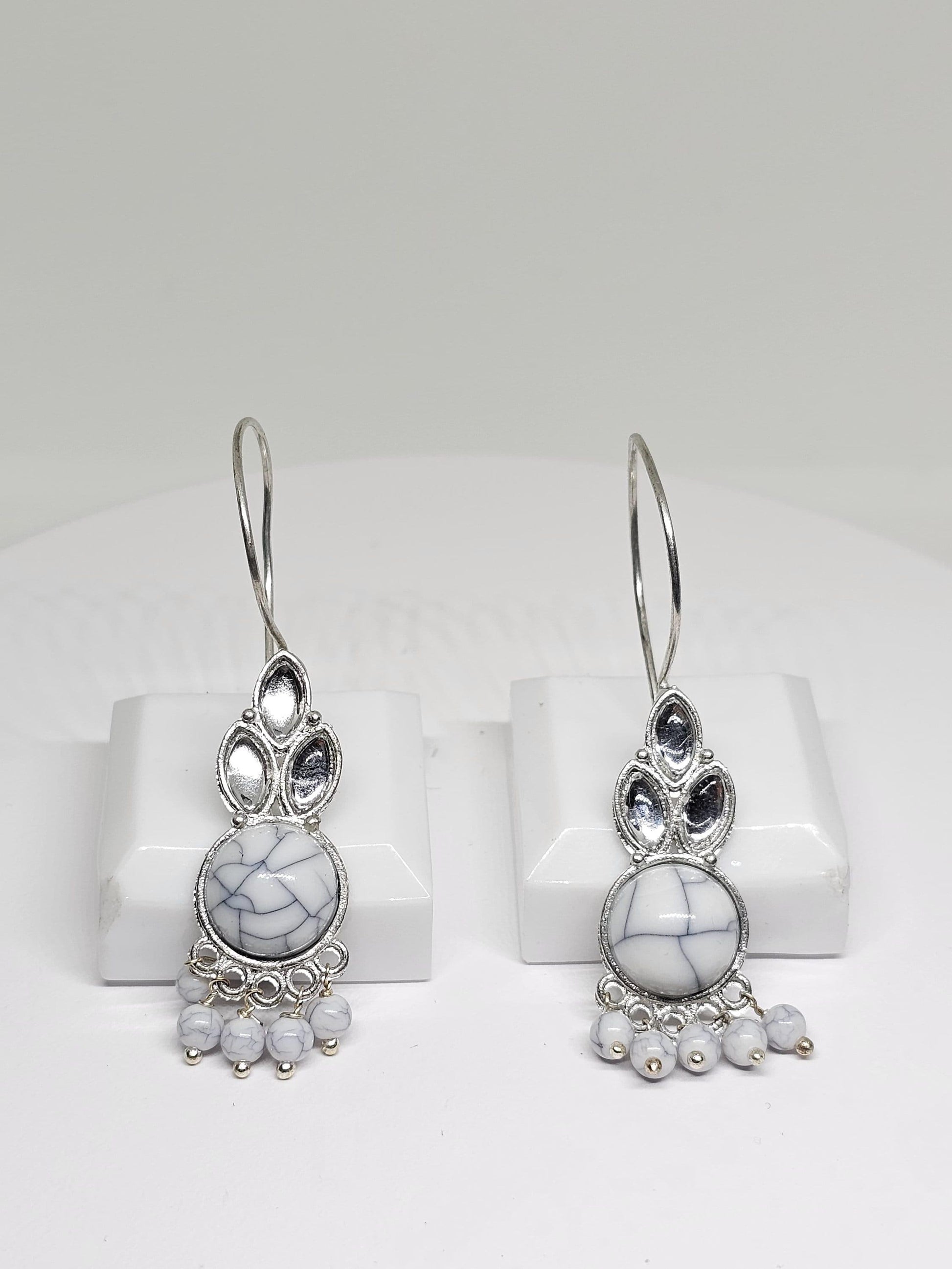 HANDMADE SILVER EARRINGS - Blue Statement Earrings, Earrings for Womens, Designer Earrings, Dangle Drop Earrings, Wedding Earrings for Gift