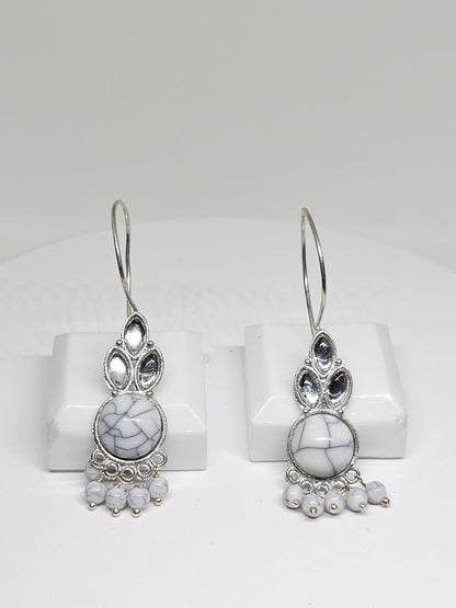HANDMADE SILVER EARRINGS - Blue Statement Earrings, Earrings for Womens, Designer Earrings, Dangle Drop Earrings, Wedding Earrings for Gift