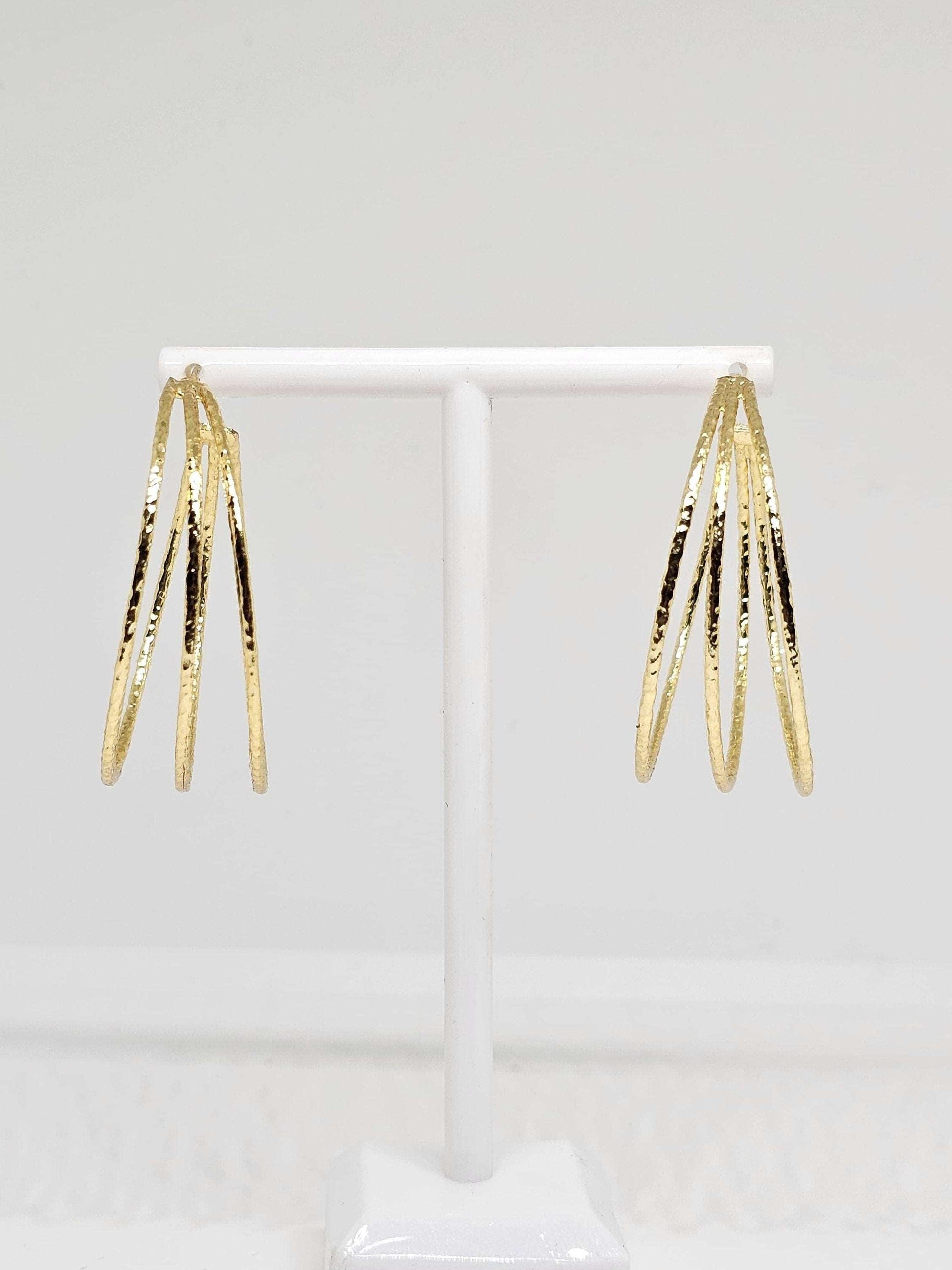 MINMALIST HOOP EARRINGS - Women Hoop Earrings, Handmade Brass Earrings, Modern Jewelry, Artistic Earrings, Aesthetic Earrings, Earrings Gift