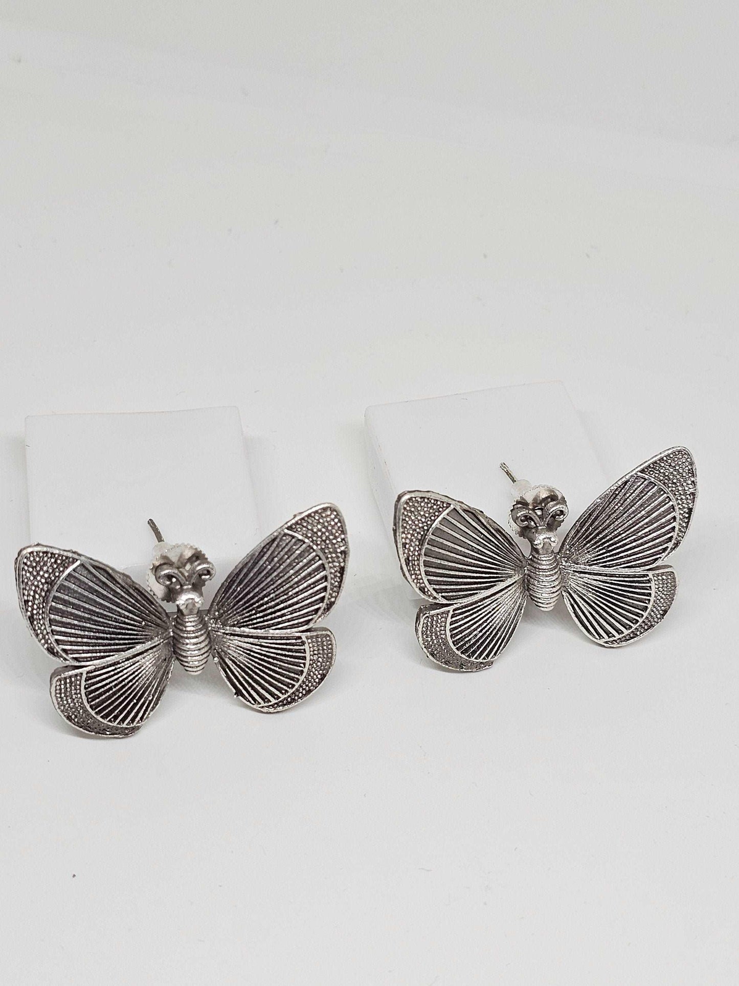BUTTERFLY STUD EARRINGS - Handmade Silver Earrings, Artistic Earrings, Earrings for Womens, Modern Earrings, Butterfly Earrings Gift for Her