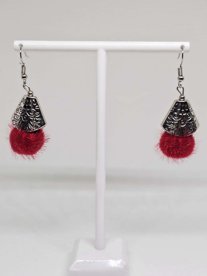 MINMALIST WOMENS EARRINGS - Fabric Buds Silver Earrings, Dangle Drop Earrings, Modern Earrings, Designer Earrings, Fashion Earrings for Gift