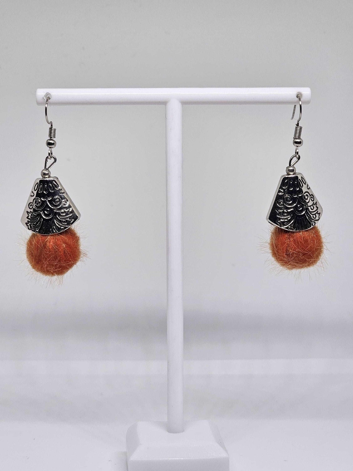 MINMALIST WOMENS EARRINGS - Fabric Buds Silver Earrings, Dangle Drop Earrings, Modern Earrings, Designer Earrings, Fashion Earrings for Gift