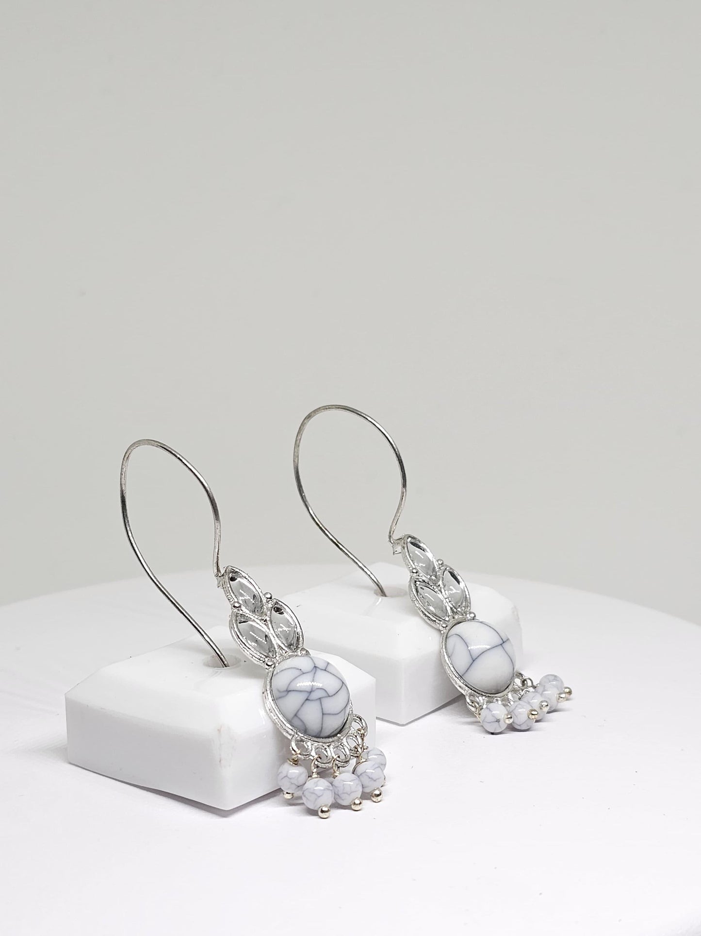 HANDMADE SILVER EARRINGS - Blue Statement Earrings, Earrings for Womens, Designer Earrings, Dangle Drop Earrings, Wedding Earrings for Gift