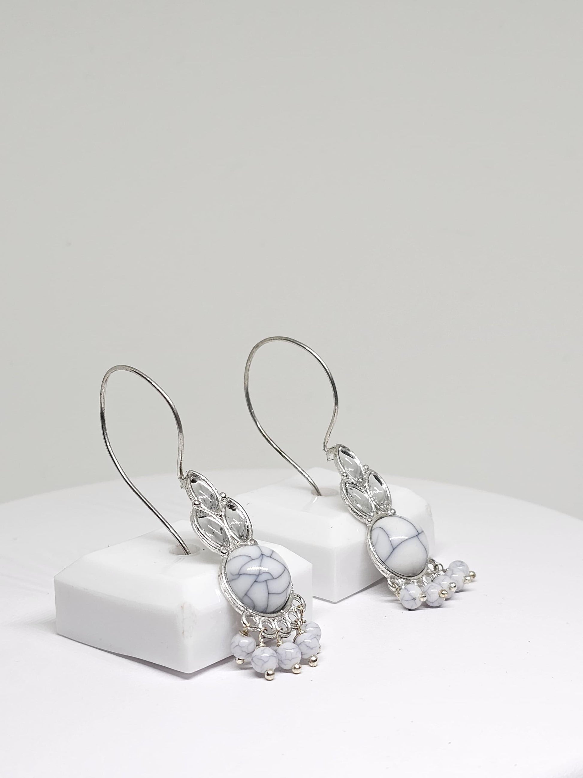 HANDMADE SILVER EARRINGS - Blue Statement Earrings, Earrings for Womens, Designer Earrings, Dangle Drop Earrings, Wedding Earrings for Gift