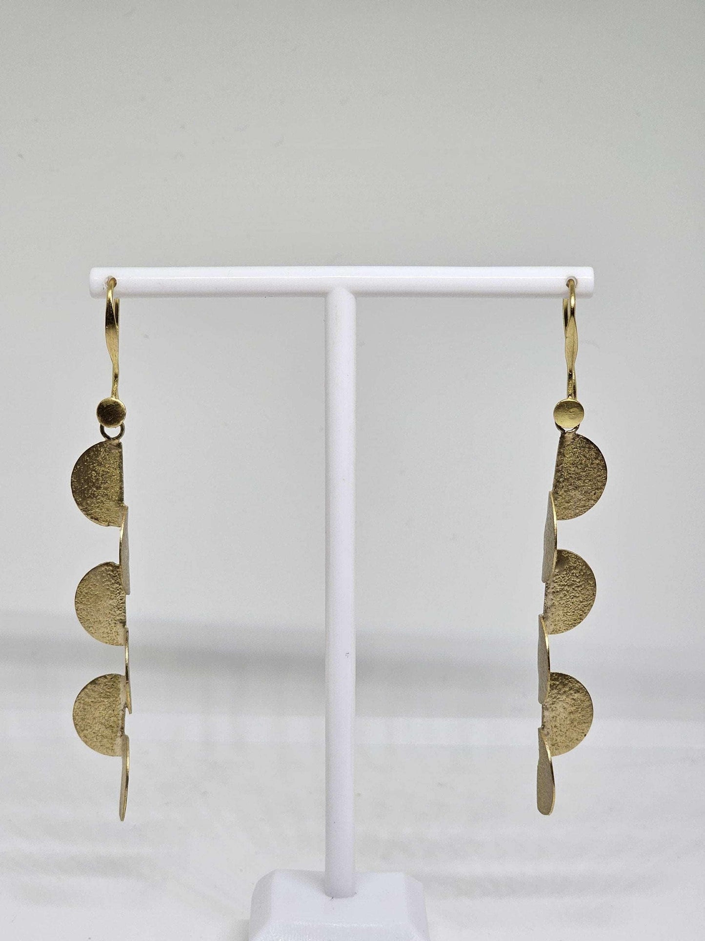 DESIGNER EARRINGS WOMEN - Gold Plated Earrings, Handmade Brass Earrings, Elegant Jewelry Gift, Drop Earrings Wedding, Earrings Gift for her