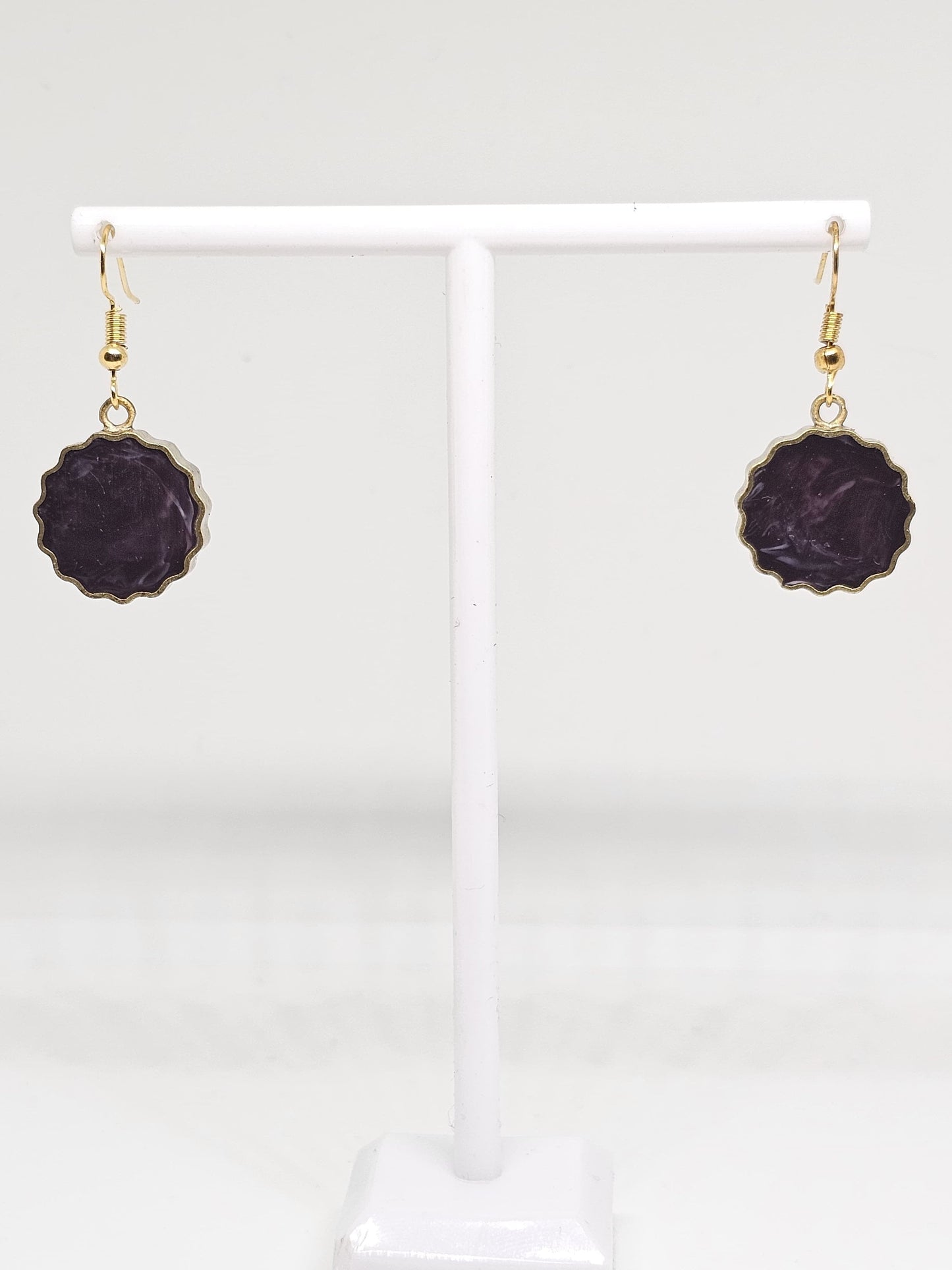 RESIN DROP EARRINGS - Blue Berry Earrings, Womens Drop Earrings, Handmade Brass Earrings, Statement Earrings for Gifts, Earrings for Womens