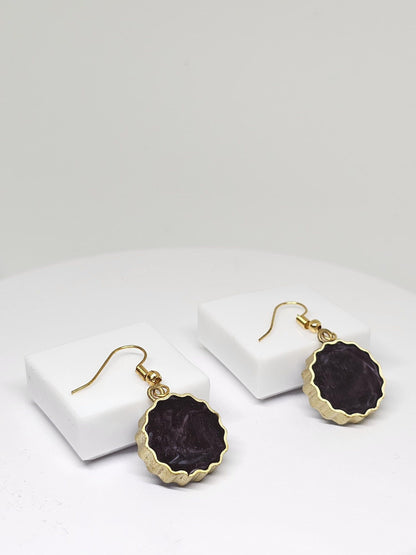 RESIN DROP EARRINGS - Blue Berry Earrings, Womens Drop Earrings, Handmade Brass Earrings, Statement Earrings for Gifts, Earrings for Womens