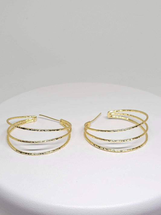 MINMALIST HOOP EARRINGS - Women Hoop Earrings, Handmade Brass Earrings, Modern Jewelry, Artistic Earrings, Aesthetic Earrings, Earrings Gift