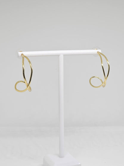 Modern and Trendy Gold Wave Hoop Earrings as a stylish gift for her
