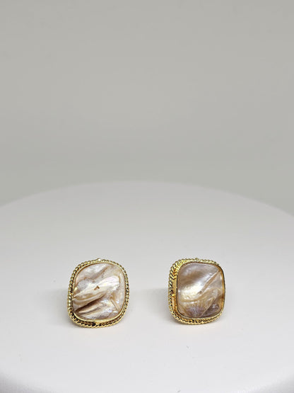 Perfect gift idea: Natural pearl shell stud earrings for weddings and parties