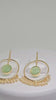Gold Plated Hoop Earrings with Green Stone and Pearl Dangles, Boho Chic Handcrafted Jewelry, Elegant Ethnic Fashion Accessories for Women