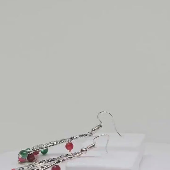 WOMEN TRADITIONAL EARRINGS - Handmade Silver Earrings, Dangle Drop Earrings, Artisan Jewelry, Wedding Earrings for Womens, Earrings for Gift