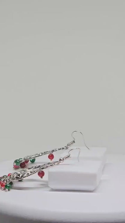 WOMEN TRADITIONAL EARRINGS - Handmade Silver Earrings, Dangle Drop Earrings, Artisan Jewelry, Wedding Earrings for Womens, Earrings for Gift