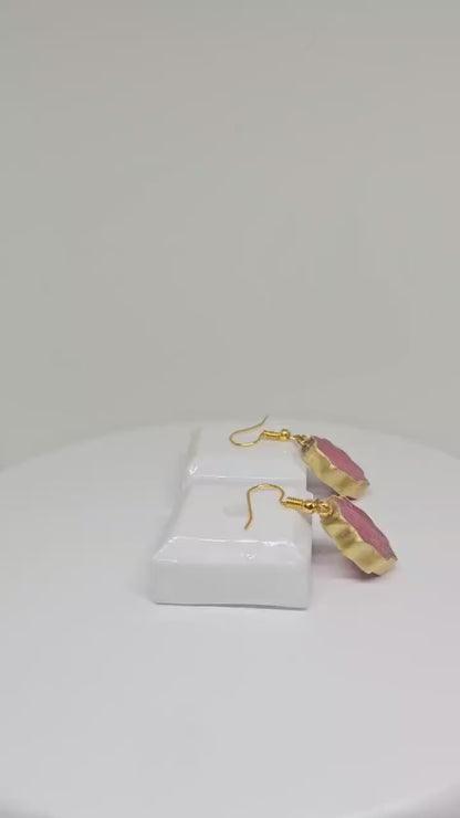 WOMENS DROP EARRINGS - Resin Drop Earrings, Handmade Brass Earrings, Elegant Earrings Gift, Earrings for Womens, Stylish Earrings for Gifts