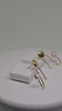 GOMETRIC MODERN EARRINGS - Gold Plated with Pearl Stone - Minimalist Design, Unique Handmade Jewelry for Women, Perfect Gift for Mom, Girl