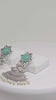 Oxidized Silver Chandbali Duck Motif Earrings with Greenish-Blue Stone and Pearl Drops, Traditional Handmade Ethnic Indian Jewelry for Women