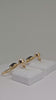 Teardrop Gold Brass Earrings with White Pearl and Green Stone – Handmade Lightweight Earrings for Women - Stone Earrings, Gift Ideas