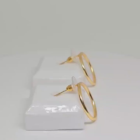 Minimalist Gold Circle Stud Earrings - Modern Simple Geometric Earrings, Everyday Wear, Lightweight Gold Earrings for Women, Gift Ideas