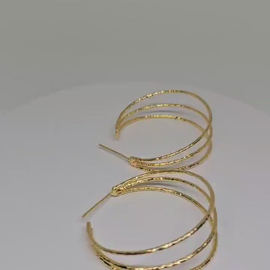 MINMALIST HOOP EARRINGS - Women Hoop Earrings, Handmade Brass Earrings, Modern Jewelry, Artistic Earrings, Aesthetic Earrings, Earrings Gift