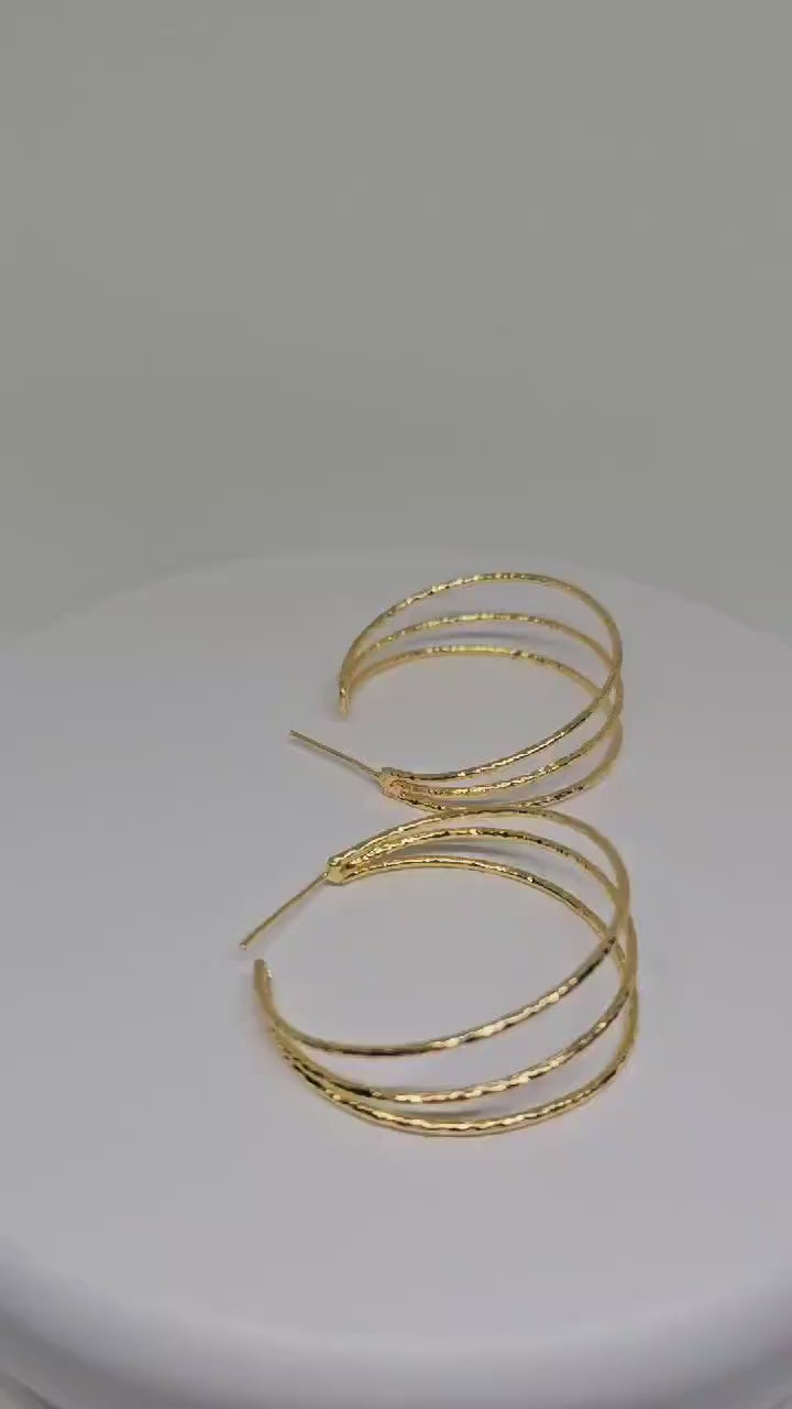 MINMALIST HOOP EARRINGS - Women Hoop Earrings, Handmade Brass Earrings, Modern Jewelry, Artistic Earrings, Aesthetic Earrings, Earrings Gift