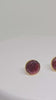 Elegant Brass Stud Earrings with Deep Red Gemstone - Minimalist Handcrafted Jewelry for Women, Perfect for Everyday and Special Occasions