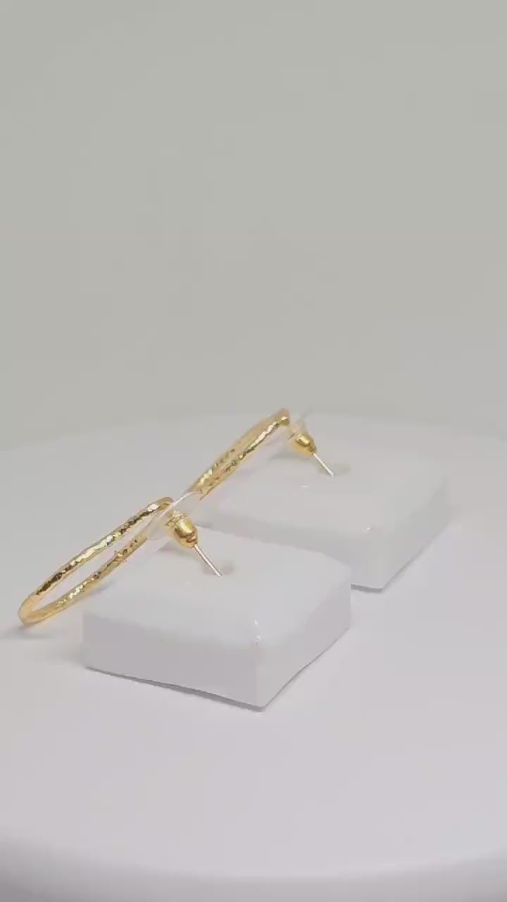 Brass Hoop Earrings for Women - Minimalist Gold Jewelry, Unique Gift for Her, Lightweight and Stylish, Cute and Simple Women's Accessories