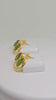 Gold Plated Round Brass Earrings with Faceted Peridot Stones – Handmade Jewelry for Women – Elegant and Stylish Green Gemstone Stud Earrings